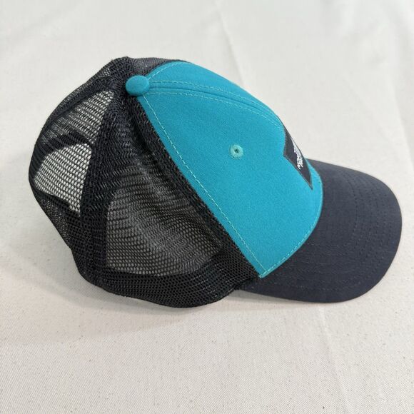 The North Face Cap Hat Snap Back Blue Trucker Mesh Logo Adjustable Lightweight - Picture 2 of 5